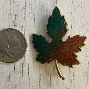 Enamel Maple Leaf Brooch